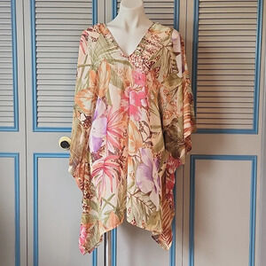 Lula orange floral Poncho